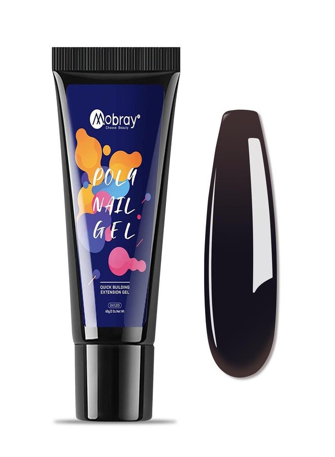 موباري جل موبراي لتطويل الأظافر، 60 غرام، لون أسود، جل صلب لبناء الأظافر، مثالي لتصميم فن الأظافر في الصالونات أو في المنزل - Image 1